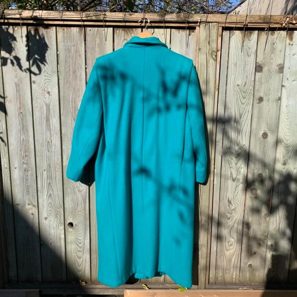 Vintage Teal Coat - Picture 2 of 4